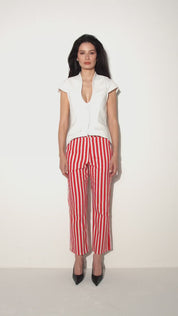 CALÇA CAPRI FOLIE LISTRAS ESTAMPADA